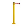 Montour Line Stanchion Belt Barrier Fixed Base Yellow Post 14ft.R. Caution Belt MSX650F-YW-CAURW-140